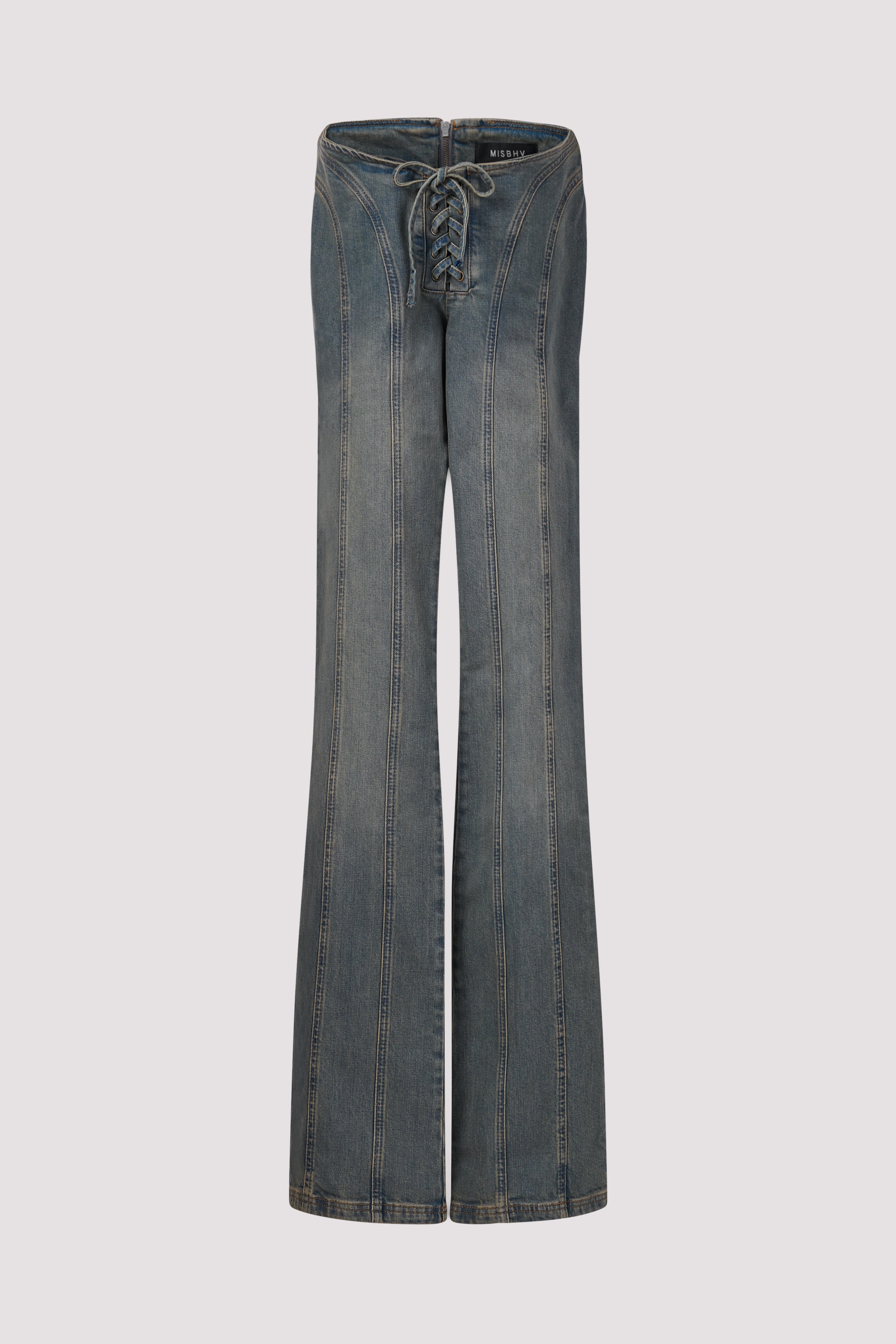 デニム・ジーパン MISBHV FW24 LARA LACED JEANS (241W305 MALIBU BLU) MISBHV Blue Lara Laced Jeans - Fabric of Society
