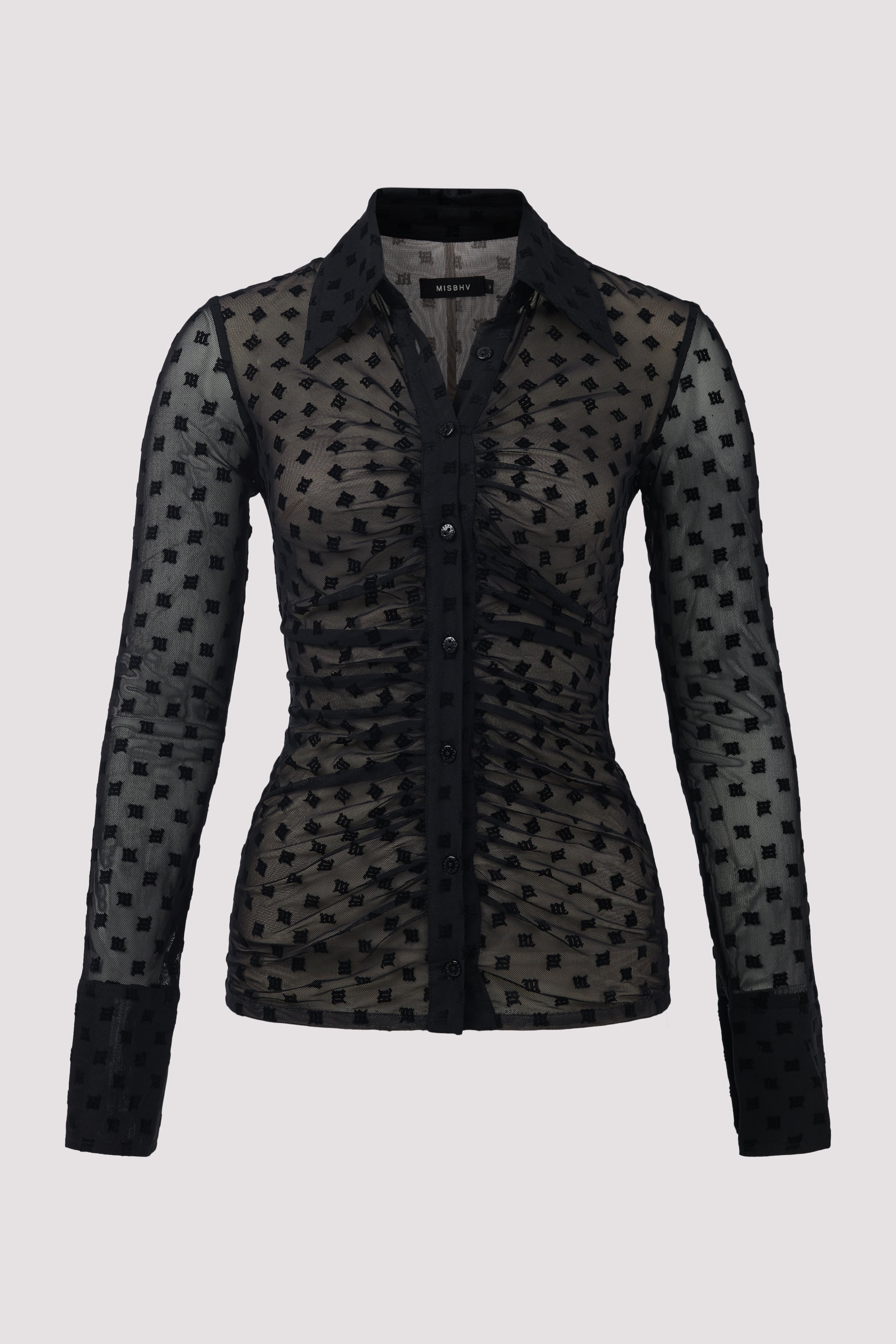 MISBHV Black Monogram Mesh Shirt