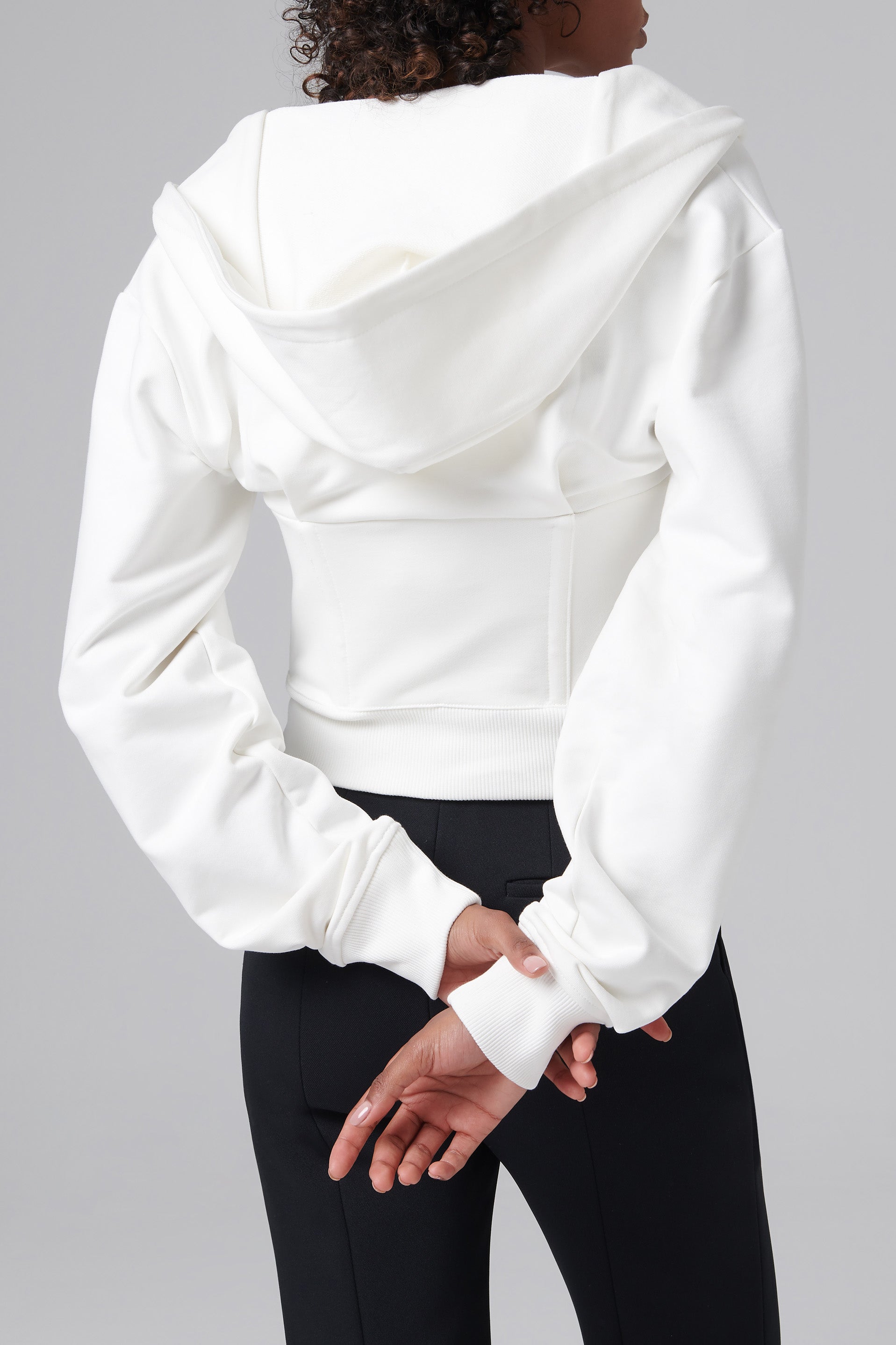 Dion Lee White Layered Corset Hoodie Fabric of Society