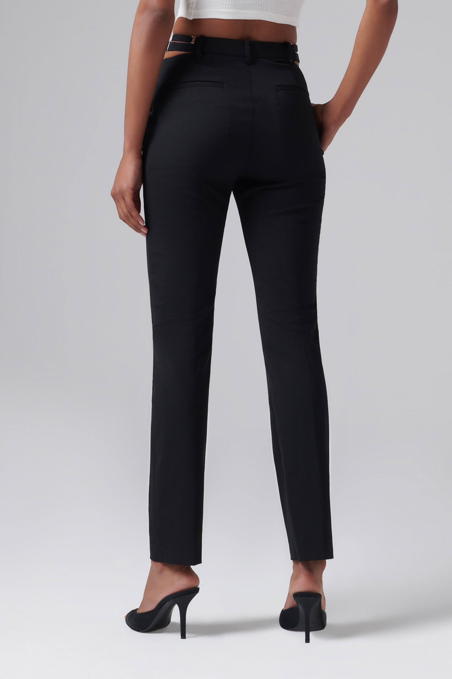 Dion Lee Black Lingerie Slim-Leg Pants - Fabric of Society