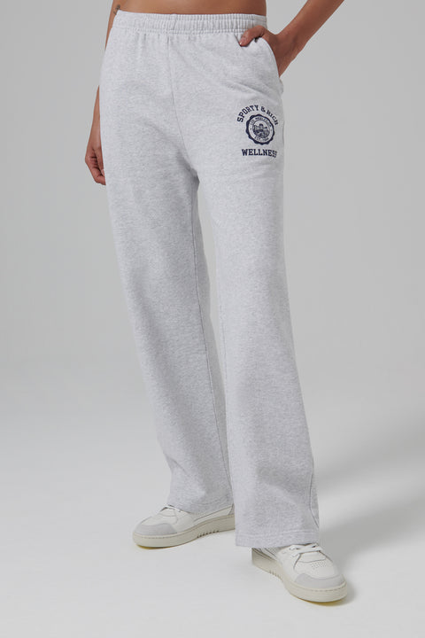 Grey Emblem Straight Leg Sweatpant