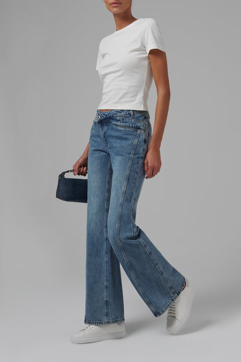 White and Purple Clean 90 Sneakers