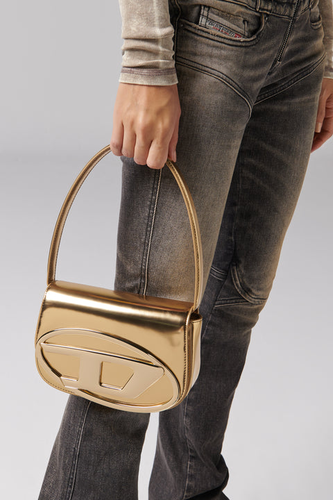 Metallic Gold 1DR Leather Shoulder Bag