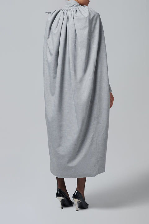 Grey Double Layer Trench Coat