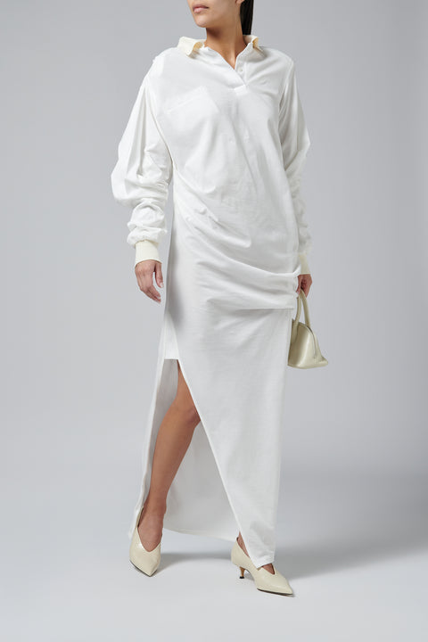 Beige Twisted Polo Dress