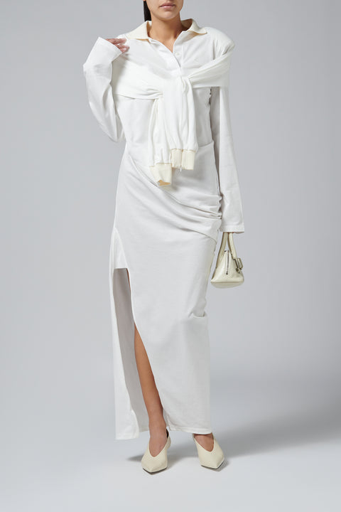 Beige Twisted Polo Dress
