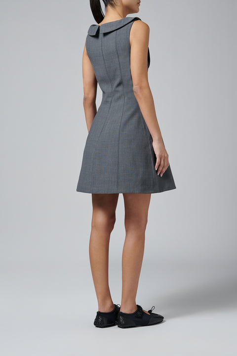 Grey Side Bow A-Line Dress