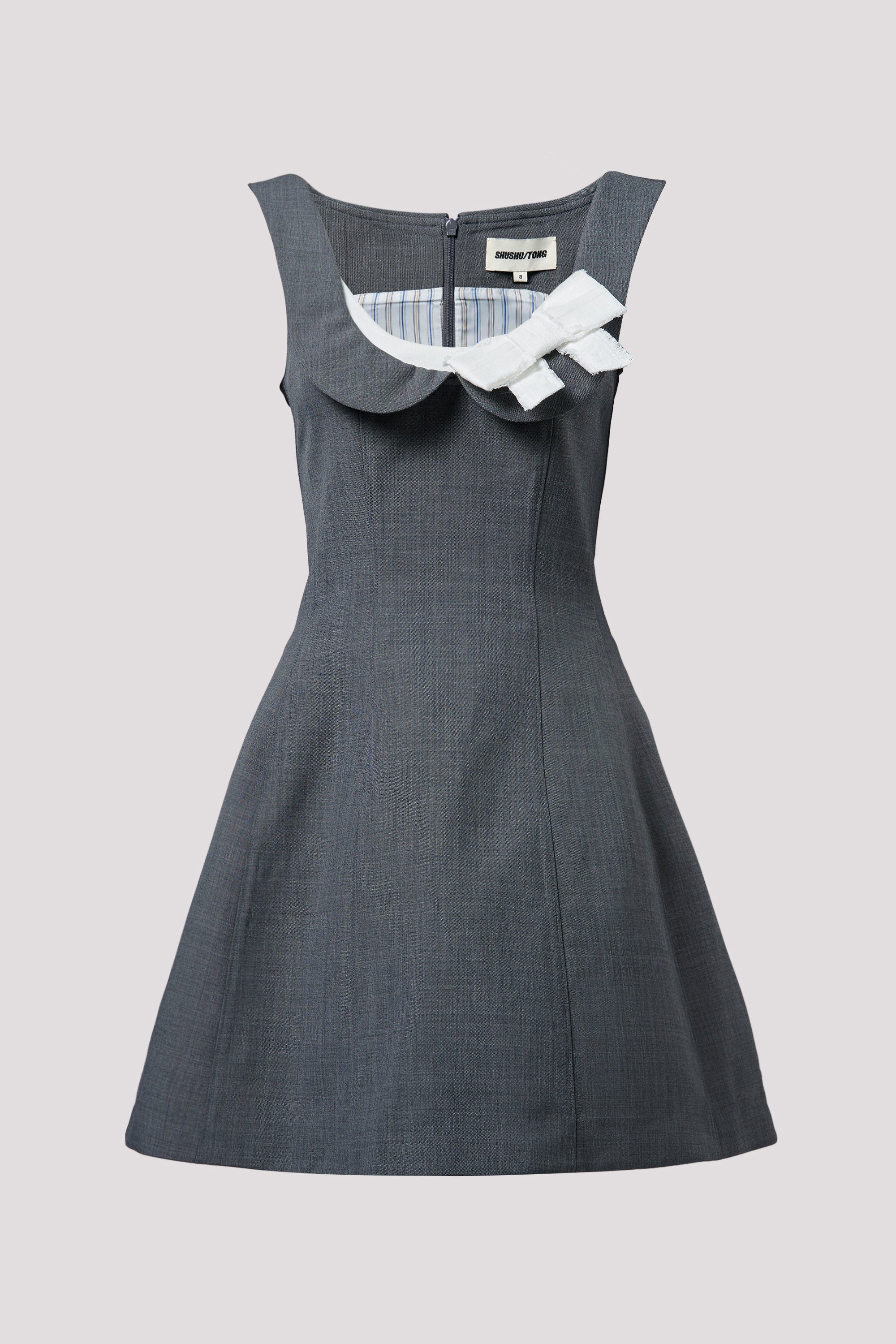Shushu/Tong Grey Side Bow A-Line Dress