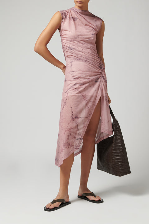 Pink Printed Plant Dye Dress