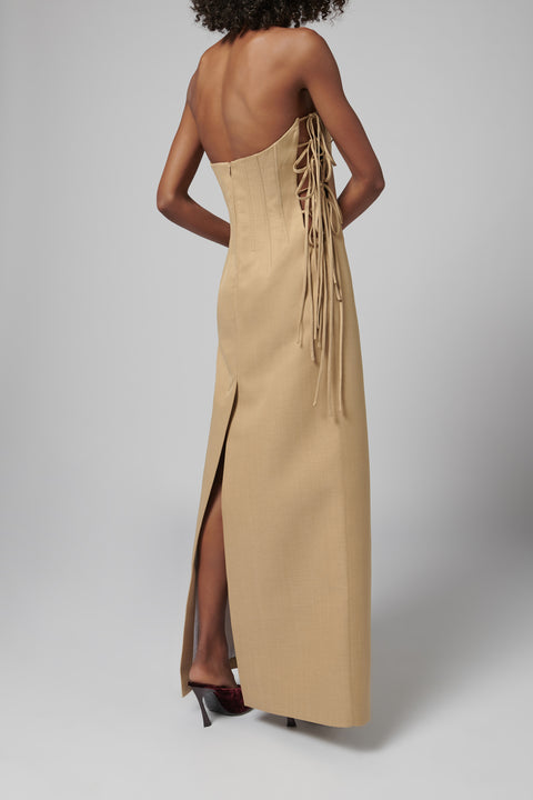 Beige Flat Maxi Dress
