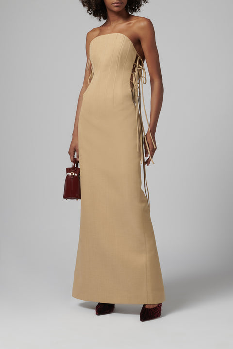 Beige Flat Maxi Dress