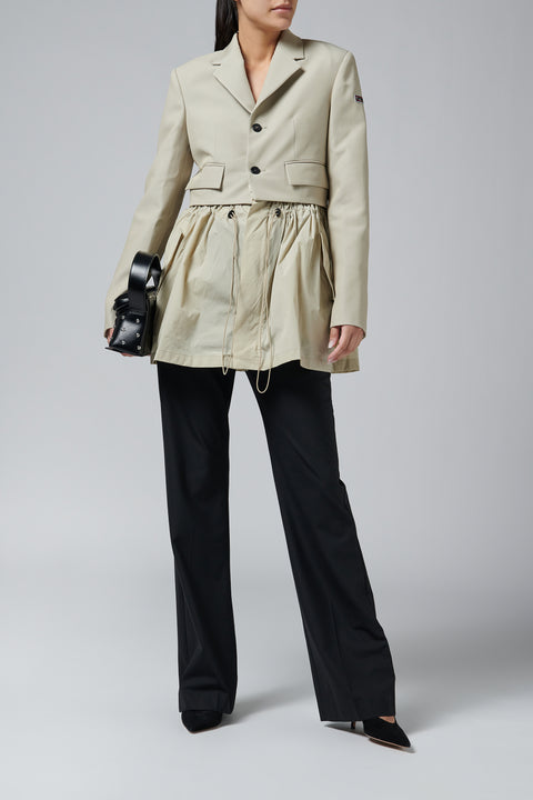 Beige Womens Detachable Blazer Dress
