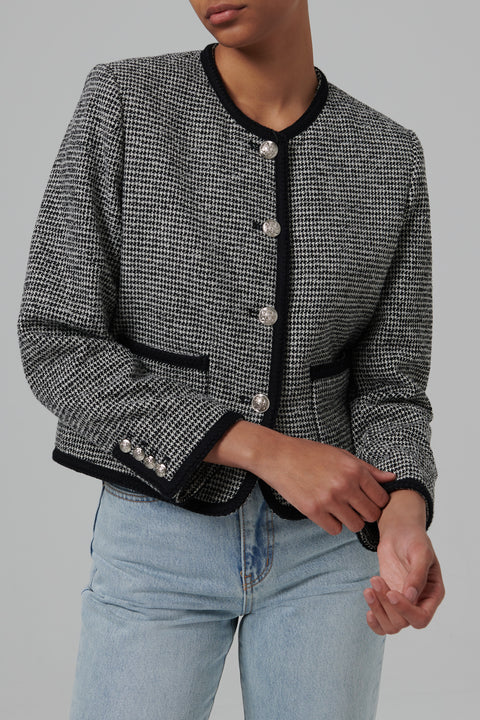 Black Classic Boucle Tweed Jacket