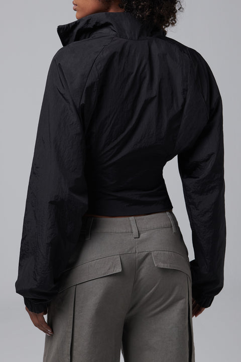 Black Asymmetric Layered Jacket