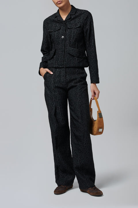 Black Begonia Jacquard Blazer