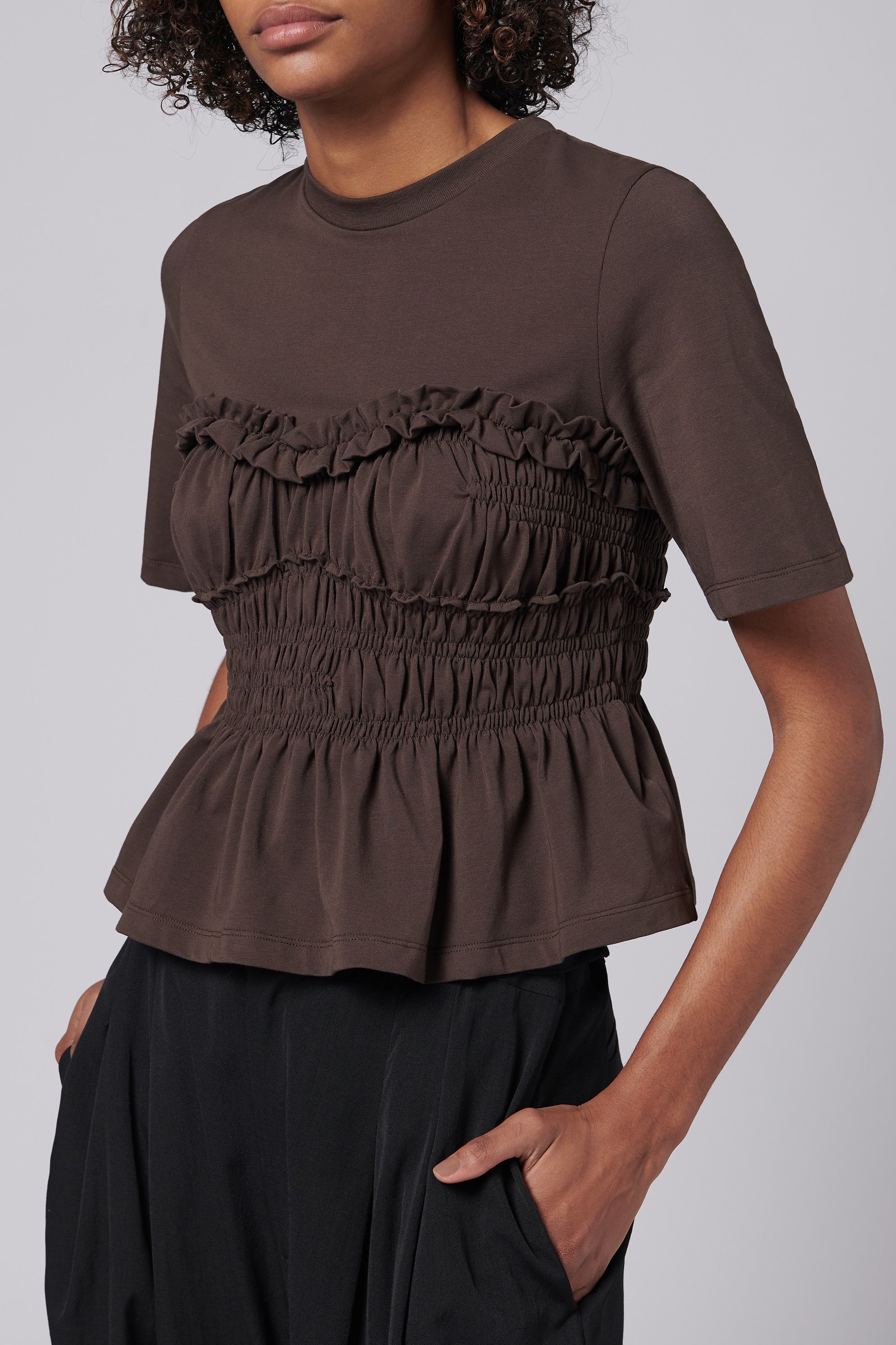 Cecilie Bahnsen Brown Vilde Jersey T-Shirt