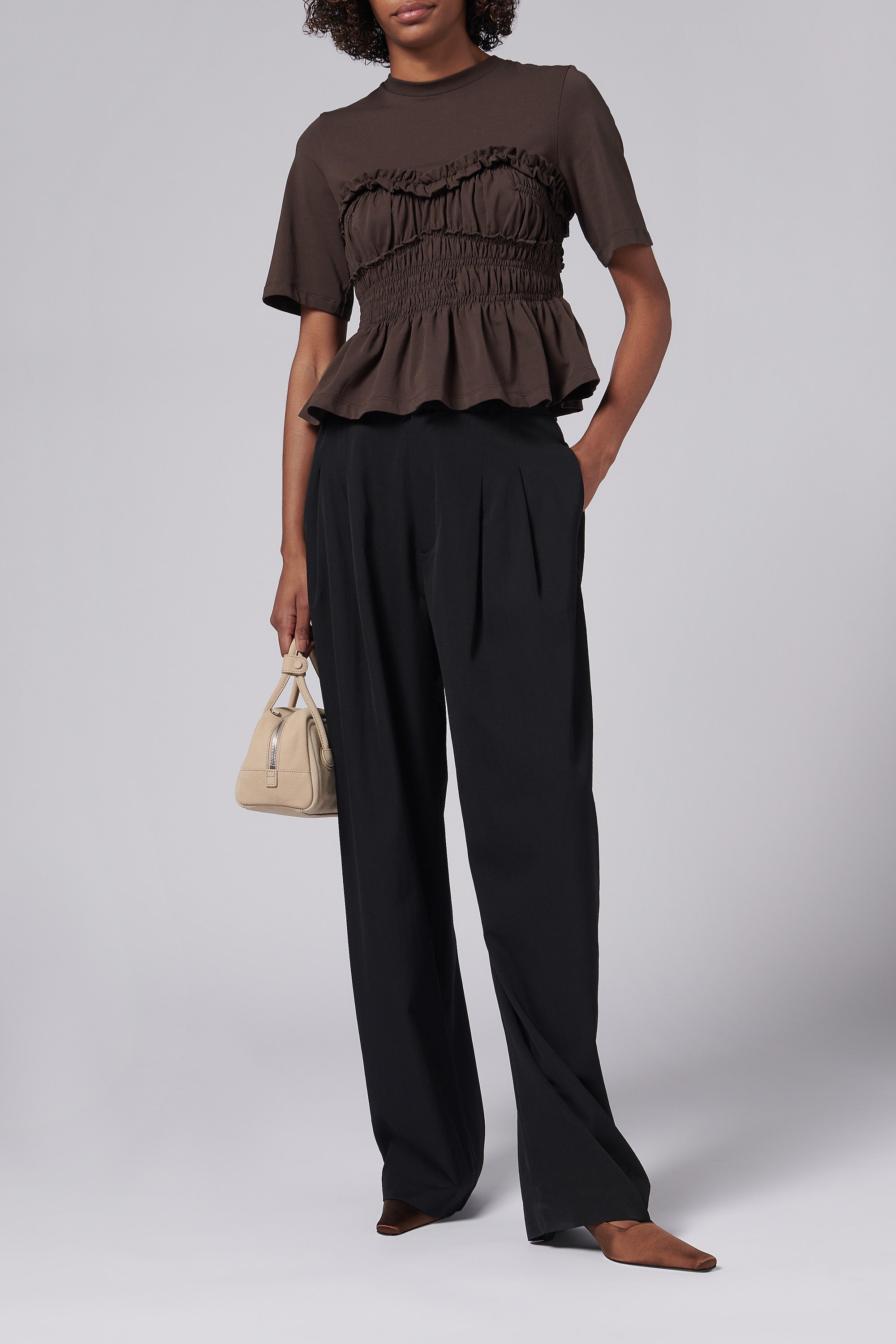 Cecilie Bahnsen Brown Vilde Jersey T-Shirt