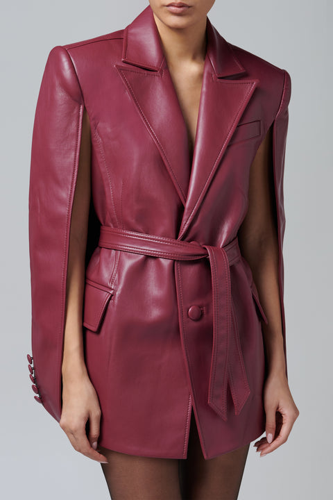 Burgundy Double Layer Blazer
