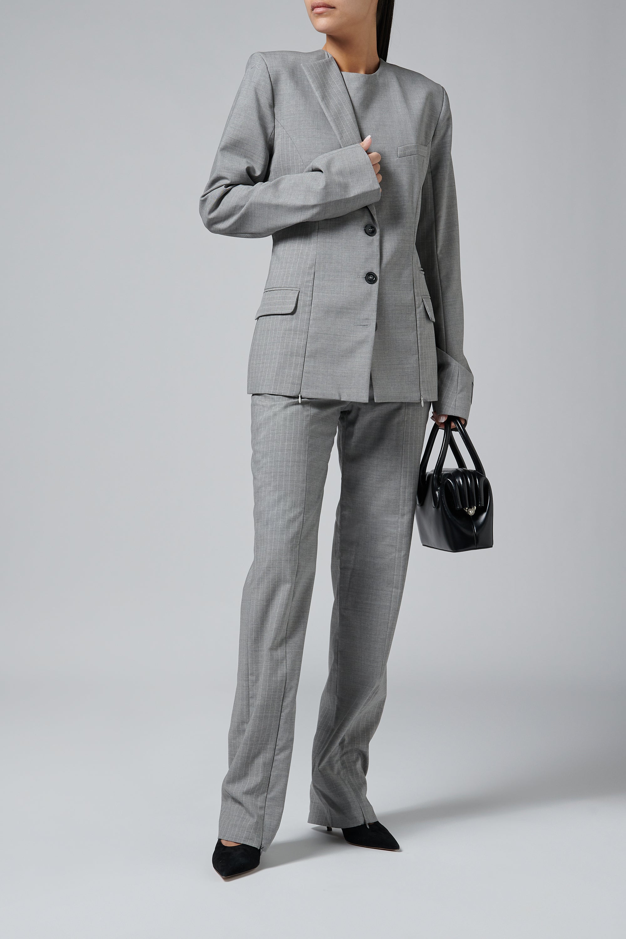 SRVC Grey Razor Tailored Jacket display picture 1