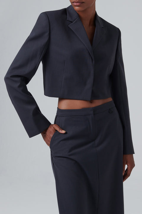 Grey G-Milla-P1 Cropped Blazer