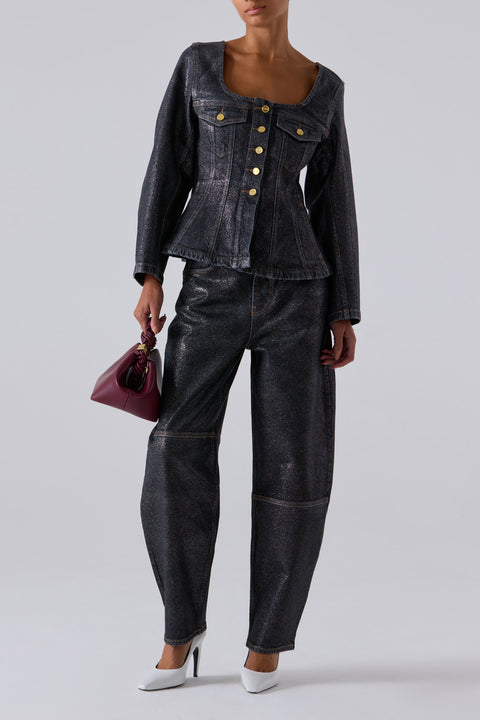 Black Shimmery Foil Jeans