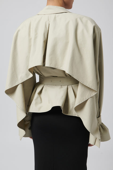 Beige Nocturne Cropped Trenchcoat