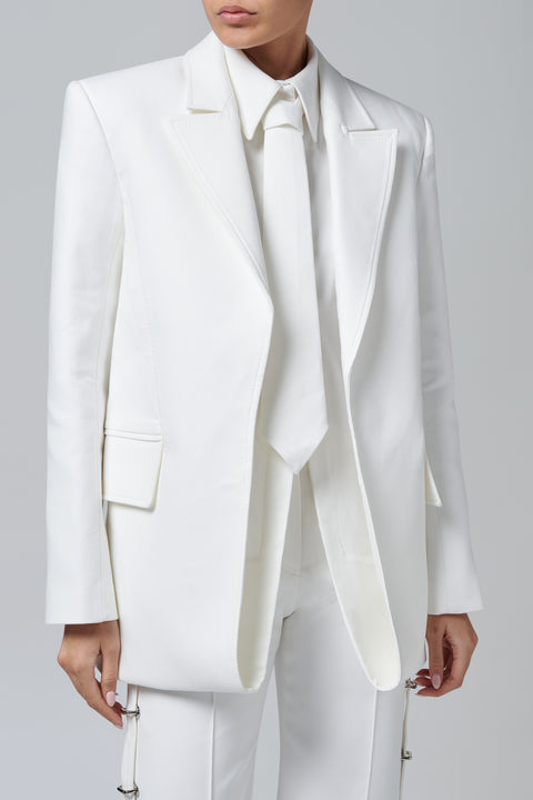 White Double Layer Blazer