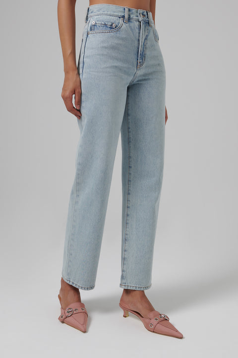 Blue Straight Full Length Jeans