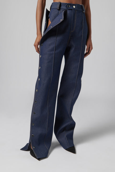 Blue Button Through Jeans