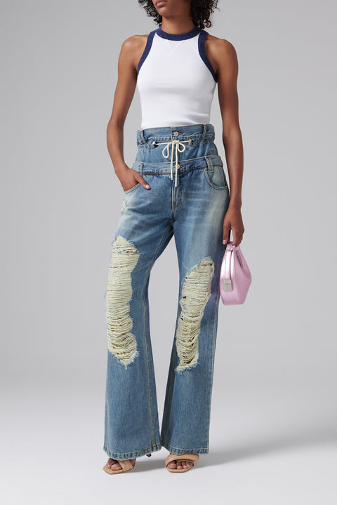 Beria String Double Waist Jeans