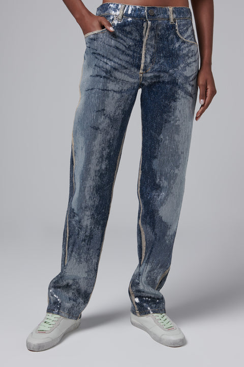 Metallic D-ARK Straight Leg Jeans