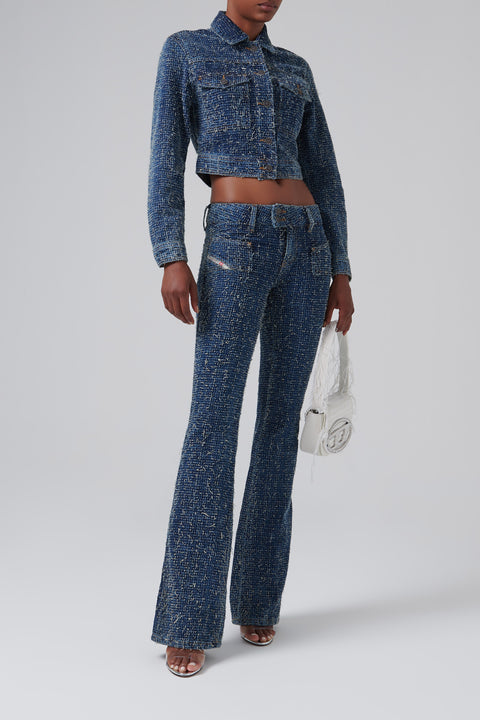 Blue Embellished Denim Jeans