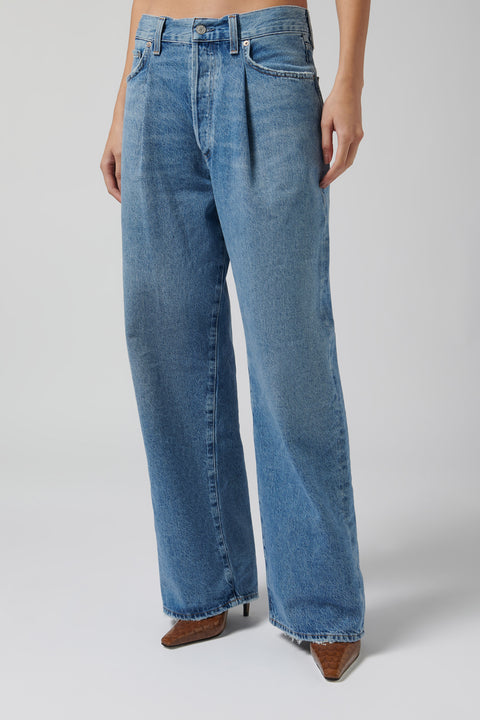 Blue Franka Pleat Baggy Jeans