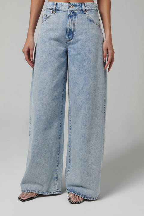 Blue Side Tuck Jeans