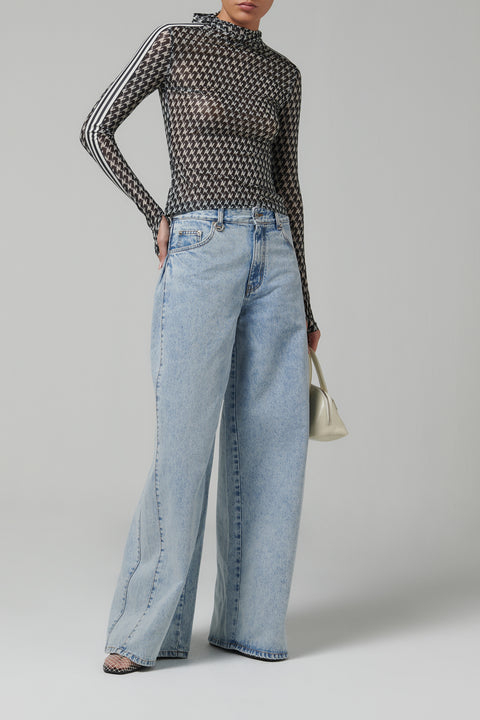 Blue Side Tuck Jeans