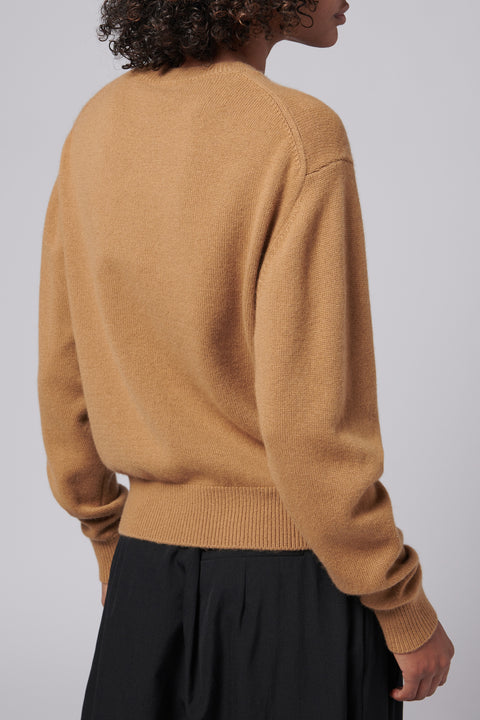 Beige Cashmere Crewneck Sweater