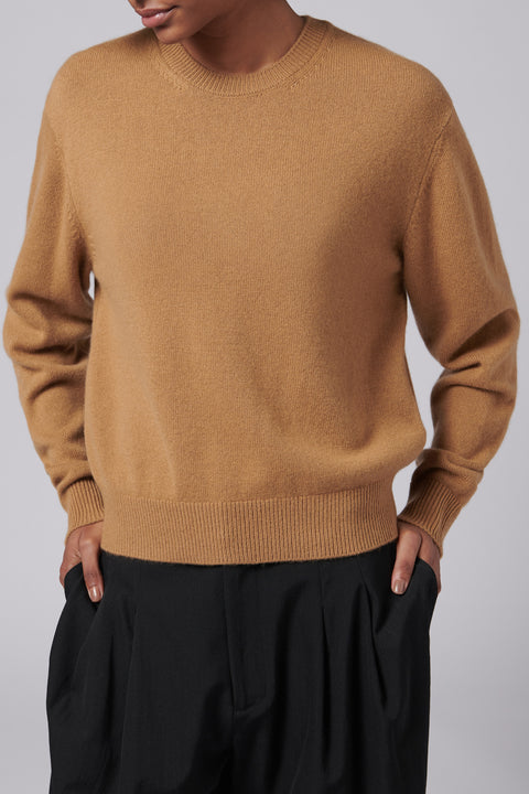 Beige Cashmere Crewneck Sweater