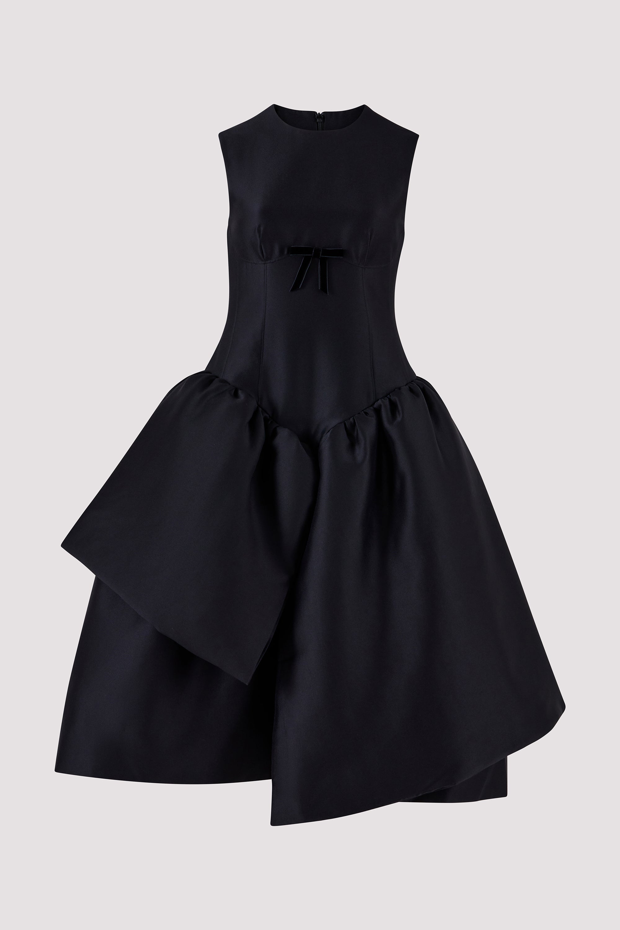 shushu tong dress Shushu/Tong Black Smocked Panel Evening Dress Black / UK8