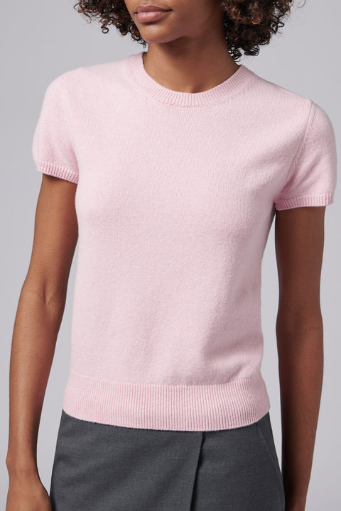 Pink Half Sleeve Knit Top
