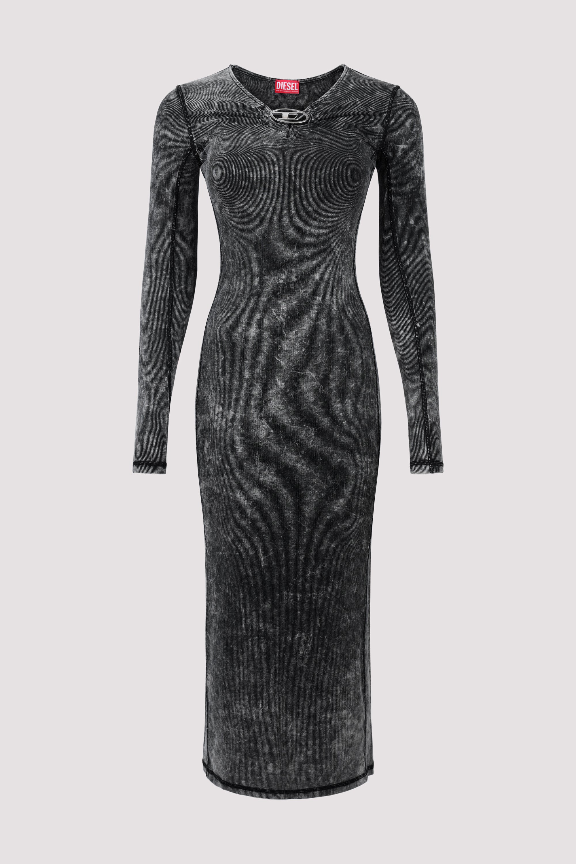 knee length dresses for ladies Diesel Black D-Critic Midi Dress
