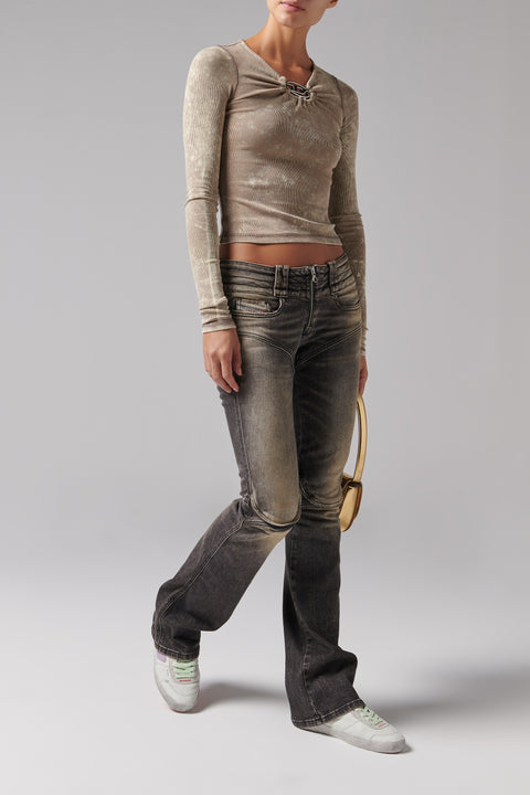 Black D-BELTY-S Flared Jeans