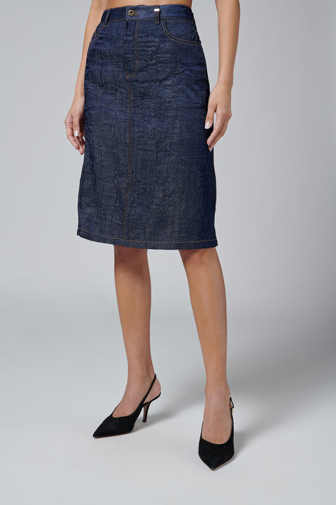 Navy Womens Wired Crinkle Skirt