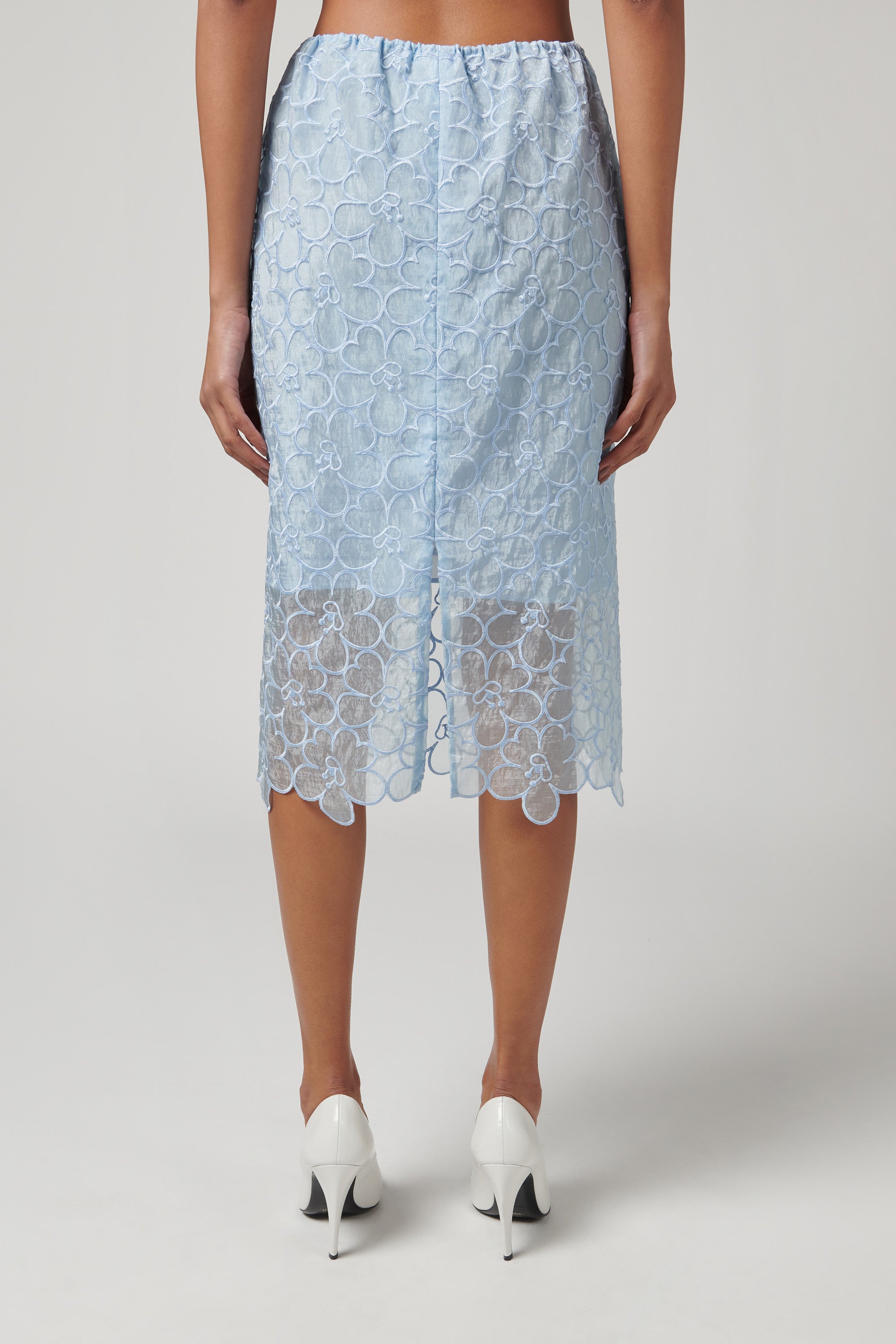 Cecilie Bahnsen Blue Bria Felicia Embroidery Skirt