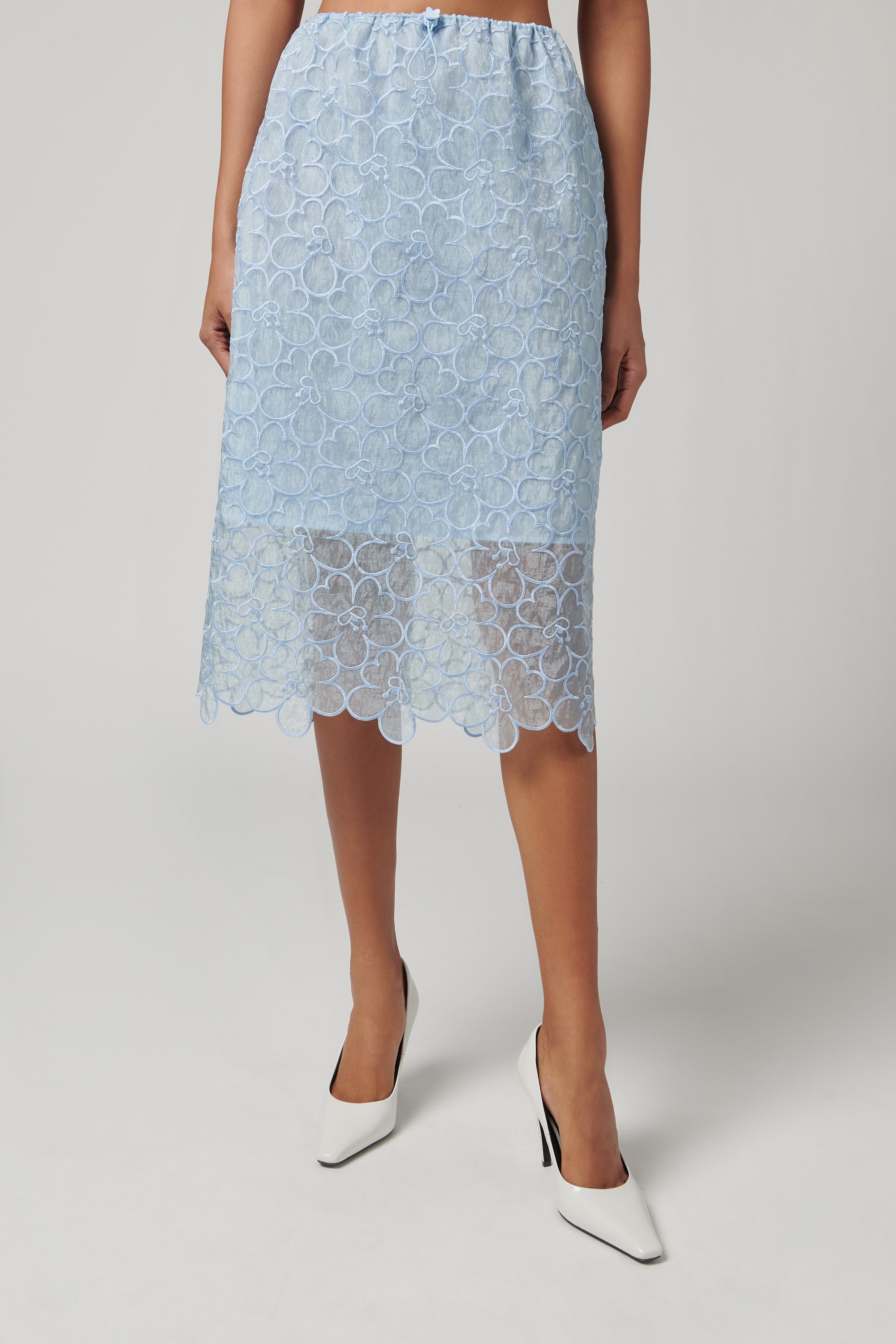 Cecilie Bahnsen Blue Bria Felicia Embroidery Skirt
