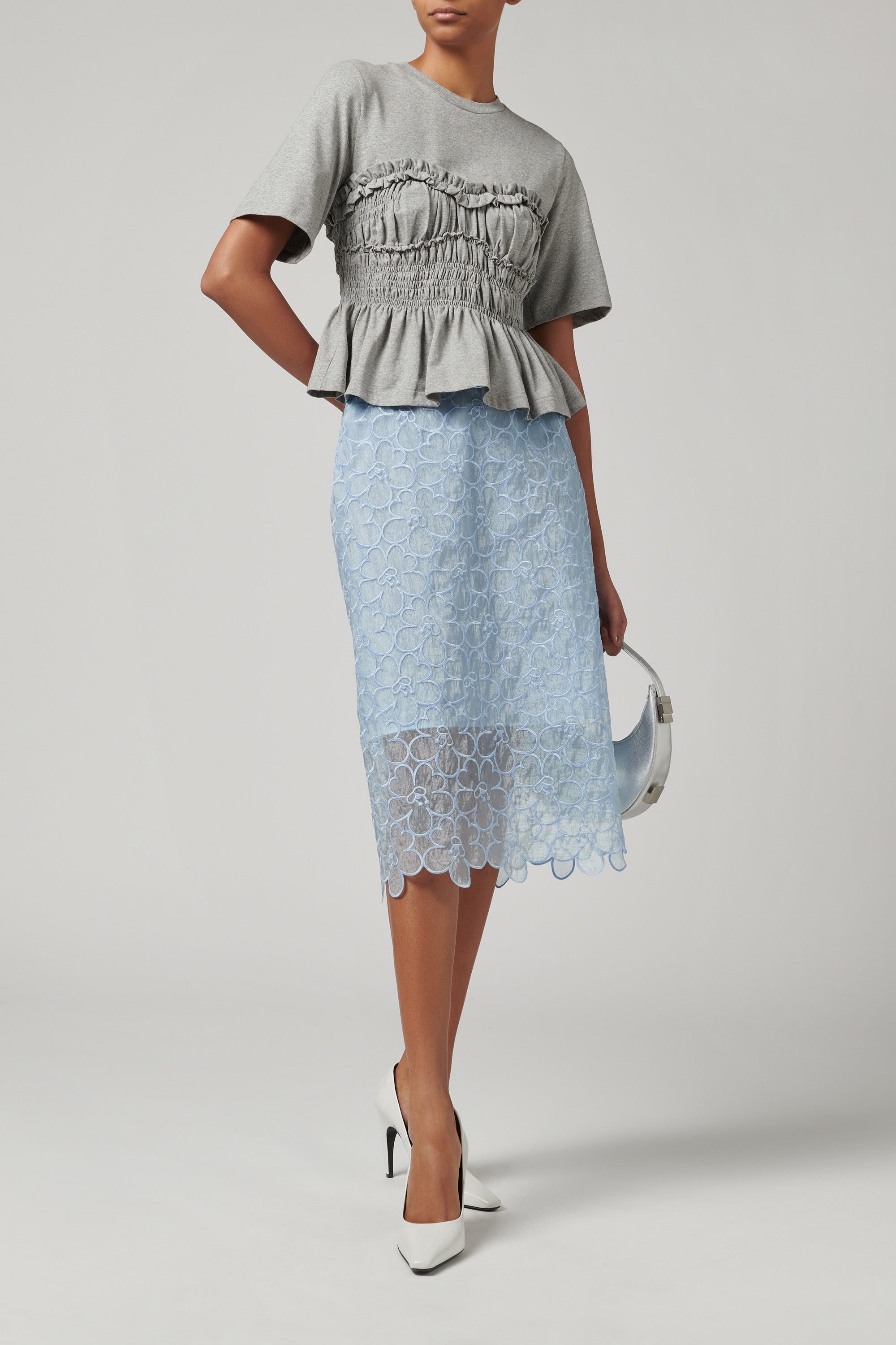 Cecilie Bahnsen Blue Bria Felicia Embroidery Skirt