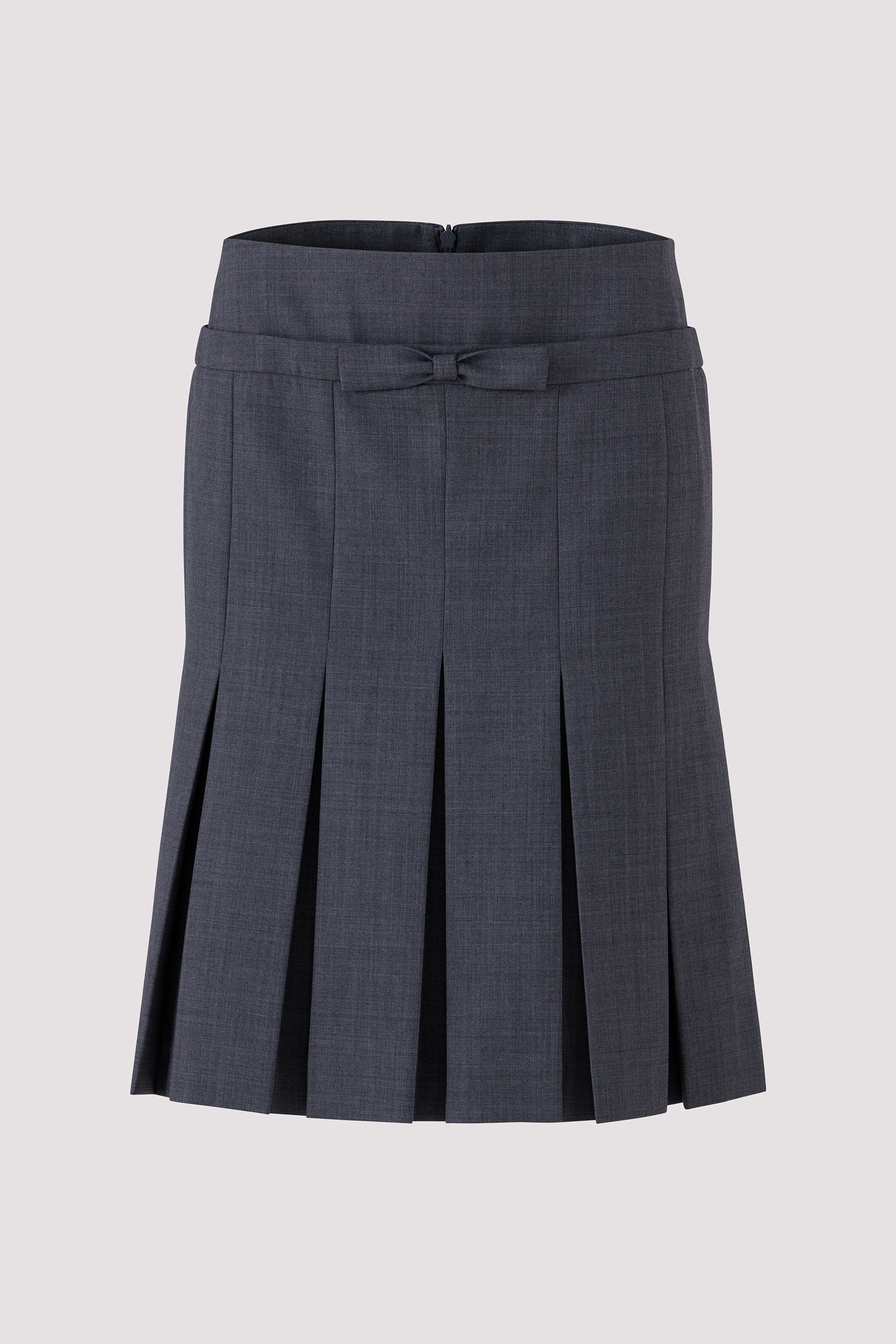Shushu/Tong Grey Bow Waist Pleated Skirt