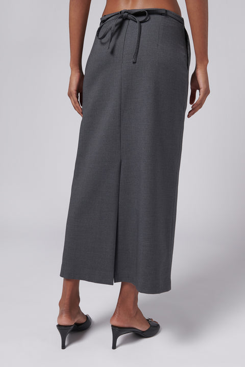 Grey Maxi Wrap Skirt