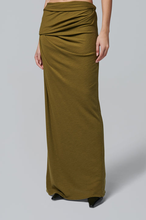 Green Interlock Maxi Skirt
