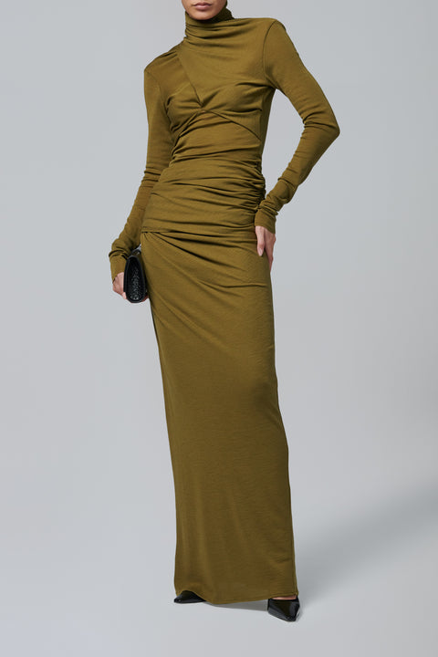 Green Interlock Maxi Skirt
