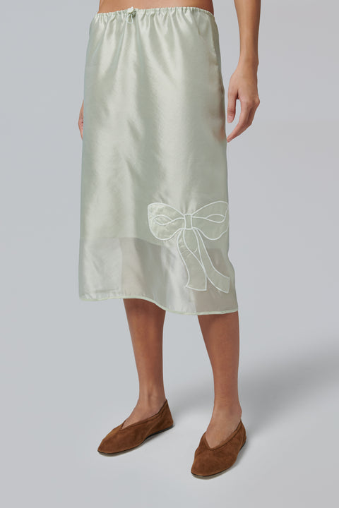 Green Hybrid Organza Skirt